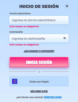 Pantalla de inicio de sesión de OnlySpins España con campos de correo electrónico y contraseña para acceso seguro